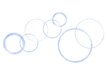 ブルーの輪、円形の重なり、和風　（アブストラクト）背景は透明