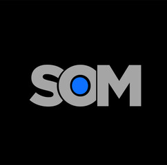 SOM brand name vector icon. SOM typography monogram.
