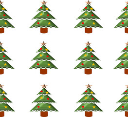 Christmas tree background,  repeat pattern design for fabric printing or wallpaper or x'mas paper wrap pattern