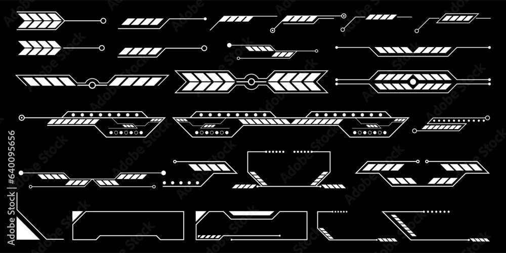 Aufkleber sci-fi futuristic hud dashboard display virtual reality technology screen. user interface set. stati