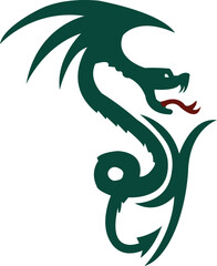 green dragon tattoo design illustration