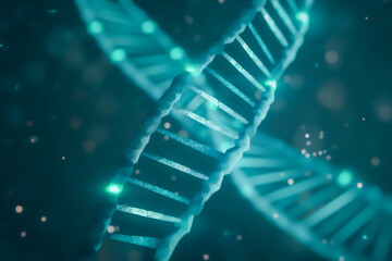Exploring Close-Up DNA Spiral in Science Background. Under the microscope