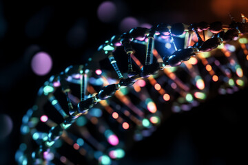 Genetic 3D DNA Structure on Science Background. Amidst Scientific Backdrop