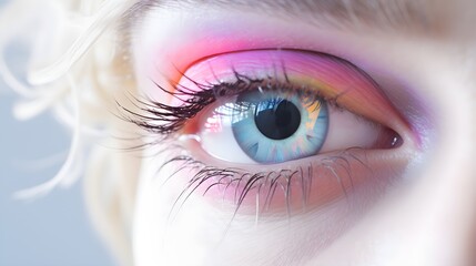 close up of eye with colorful eyeshadow