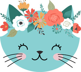 Cute cat in a flower crown