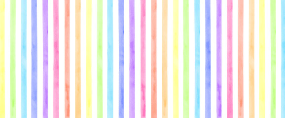 水彩手描きの虹色のストライプの背景イラスト