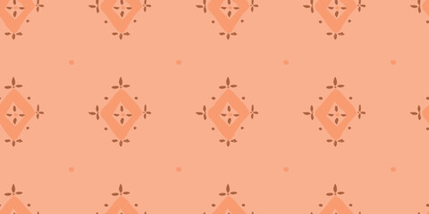 Ethnic Vector Dots Floral Tile. Apricot Graphic Ornament. Apparel Trendy Geometric. Beige Tapestry Hand made. Apricot Abstract Design. African Mosaic. Pillowcase Bohemian Hippie.