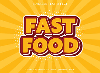 fast food text effect template design with 3d style use for business brand and logo
