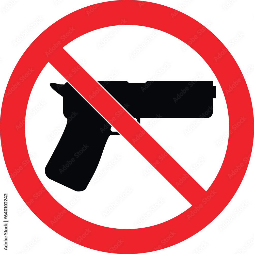 Wall mural no guns sign, no firearms symbol