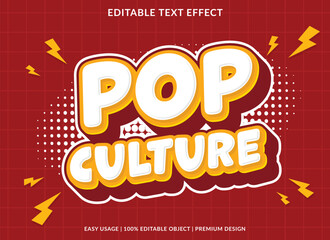pop culture text effect template design with 3d style use for business brand and logo