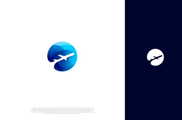 Travel agency modern color holiday, vacation travel check business logo. transport, logistics delivery logo design