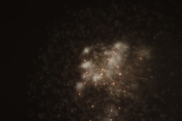 Fireworks spectacle at night