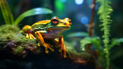 Colorful Frog in a Rainforest