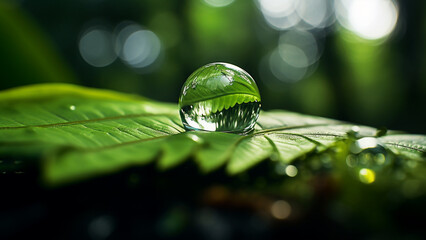 drop on green leaf