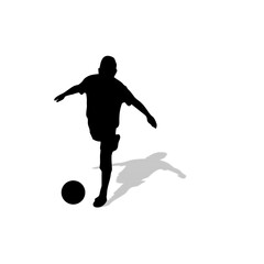 Fototapeta na wymiar Soccer Player Isolated Vector Silhouette