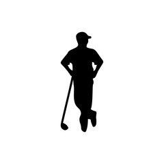 Golf Player Isolated Vector Silhouette