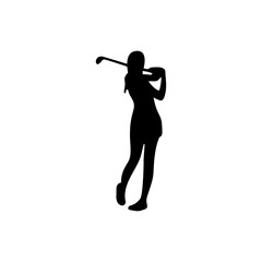 Golf Player Isolated Vector Silhouette