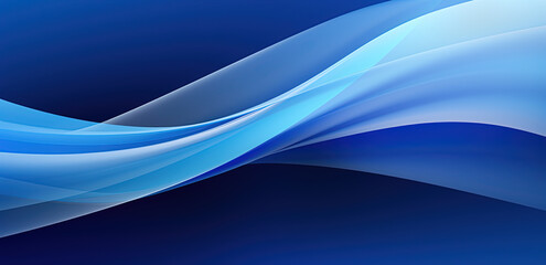 Obraz premium A sophisticated and futuristic digital background featuring glowing blue waves flowing over a dark deep space, creating an elegant and high-tech aesthetic.