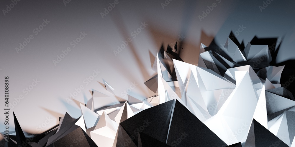 Poster abstract 3d render. modern background design with geometric shapes.