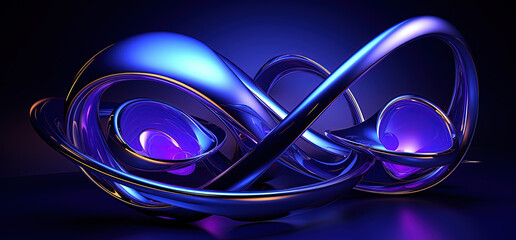A futuristic twisted glass sculpture in vibrant blue and purple hues, ideal for digital art, modern design projects, and creative backgrounds.