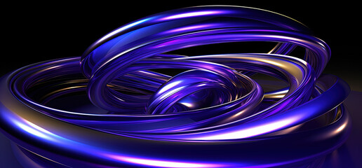 Abstract blue and purple metallic wave, ideal for modern decor, digital themes, and technology-related projects.