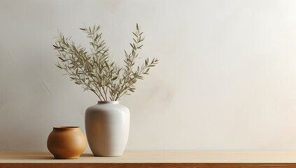 empty table top with flower vase mockup