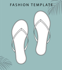 slipper sketch, fashion accesories template