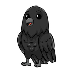 Cute crow bird cartoon standing