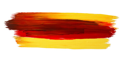 Red-yellow oil colour brush stroke