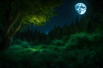 Obraz na płótnie Canvas landscape with moon