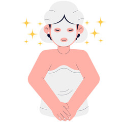 Woman Is Doing Face Mask Illustration