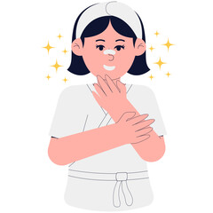 Woman Doing Nose Blackhead Cleaning Treatment Illustration