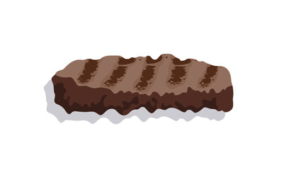 grilled meat vector illustration - meat for burger filling. meat dish