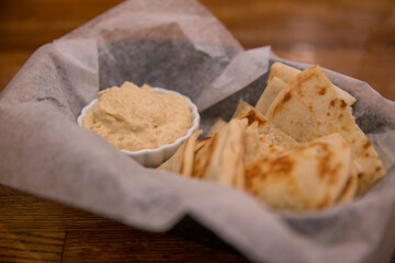 Hummus and pita bread