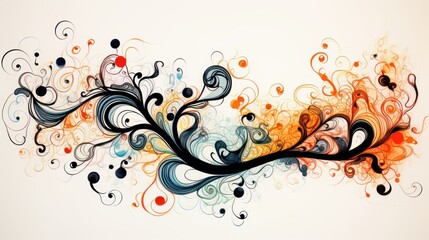 Ink swirls forming abstract mind map | generative ai