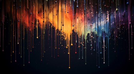 Paintbrushes dripping constellations | generative ai