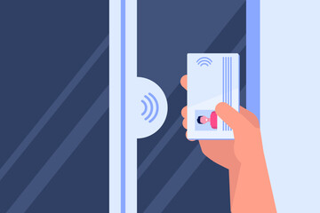 Wireless key card. Access control card concept. Vector illustration.