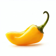 Yellow chili pepper isolated on transparent or white background, png. Generative AI