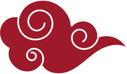 Red oriental Chinese cloud design element