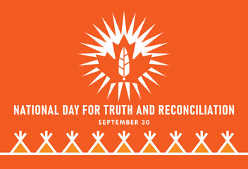 National Day of Truth and Reconciliation. 30th September. Orange Shirt Day logo design. Vector Illustration.