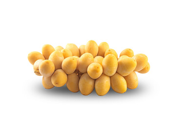 fresh date palm fruits on a white,isolated