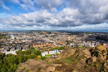 Fototapeta na wymiar City Of Edinburgh From Above In Scotland