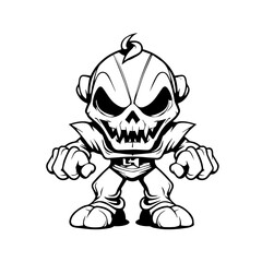 black and white skull