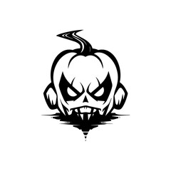 Halloween pumpkin Vector White Background 