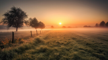 Fototapeta premium Peaceful countryside sunrise