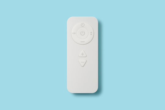 white remote control panel with sky blue background