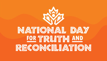 National Day of Truth and Reconciliation. 30th September. Orange Shirt Day logo design. Vector Illustration. - obrazy, fototapety, plakaty