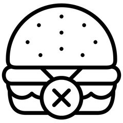 no junkfood icon illustration design with outline