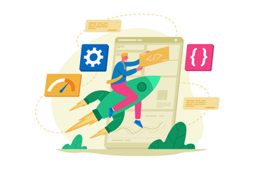 Start up Business Accelerator Illustration Concept