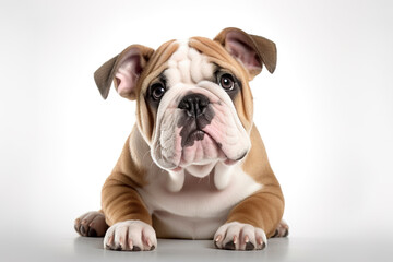 Fototapeta premium A Bulldog Dog isolated on white plain background